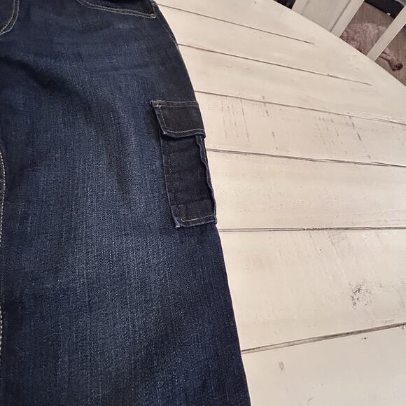 J Jill Dark Jeans With Cargo Pockets Size 6 P - Picture 4 of 5